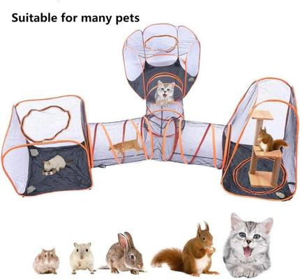 Show full view: NonoPets 6-in-1 Outdoor Portable Dog, Cat & Small Animals Playpen with Tunnel, Black slide 5 of 6
