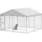 Show in main carousel: Wooflex Outdoor Heavy Duty Playpen Cage Enclosure Dog Run Kennel with Waterproof Cover Steel, Silver, 10 x 10-ft slide 6 of 6