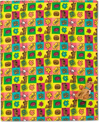 Show full view: Scooby Doo Scooby Munchies Throw & Squeaky Pet Pillow Set Dog Plush Toy, Multicolor, 40 x 50-in slide 2 of 7