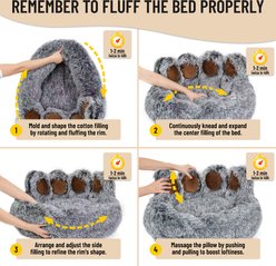Kylinsure Round Plush Calming Donut Dog & Cat Bed, Grey, Medium/X-Large slide 2 of 9