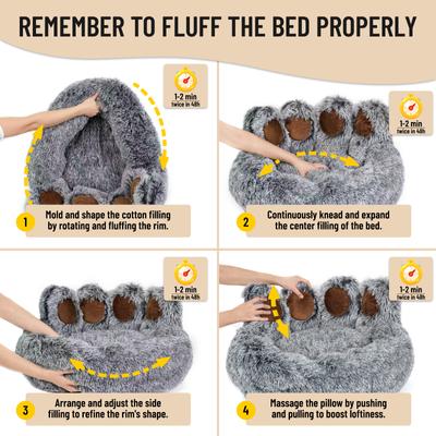 Show full view: Kylinsure Round Plush Calming Donut Dog & Cat Bed, Grey, Large slide 6 of 12