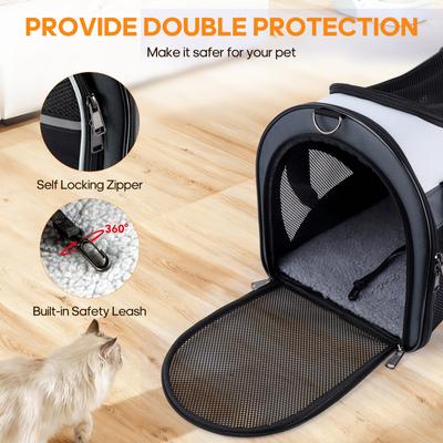 Show full view: Gapzer Soft Sided Collapsible Airline Approved Dog & Cat Carrier Bag, 18.8 x 11.8 x 12.6-in, Grey slide 6 of 9