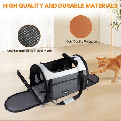 Show full view: Gapzer Soft Sided Collapsible Airline Approved Dog & Cat Carrier Bag, 18.8 x 11.8 x 12.6-in, Grey slide 4 of 9