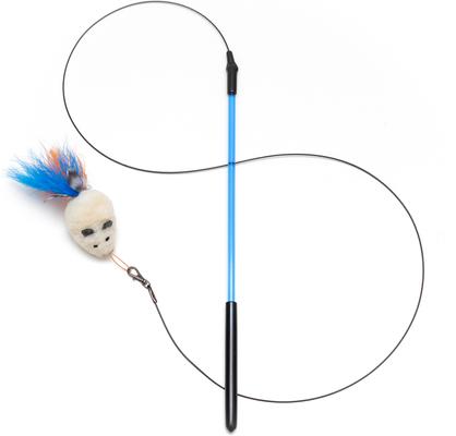 Show full view: Cat Lures Wooly Feather Mouse with Mini Lightning Rod Teaser Cat Toy slide 2 of 5