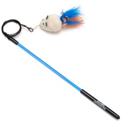 Cat Lures Wooly Feather Mouse with Mini Lightning Rod Teaser Cat Toy