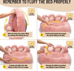 Kylinsure Round Plush Calming Donut Dog & Cat Bed, Pink, Medium slide 2 of 9