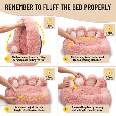 Show full view: Kylinsure Round Plush Calming Donut Dog & Cat Bed, Pink, Medium slide 5 of 11