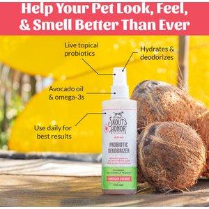 Skout's Honor Natural Sunkissed Coconut Scent Probiotic Dog & Cat Deodorizer Spray, 8-fl oz bottle