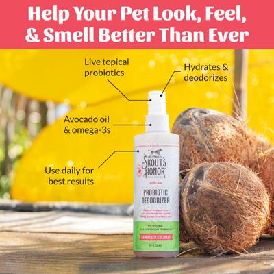 Show full view: Skout's Honor Natural Sunkissed Coconut Scent Probiotic Dog & Cat Deodorizer Spray, 8-fl oz bottle slide 6 of 10