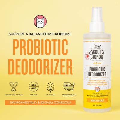 Show full view: Skout's Honor Probiotic Honeysuckle Daily Use Cat Deodorizer, 8-fl oz bottle slide 3 of 11
