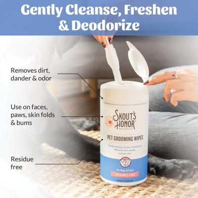 Show full view: Skout's Honor Dog, Cat & Small Pet Grooming Wipes, 80 count slide 6 of 11