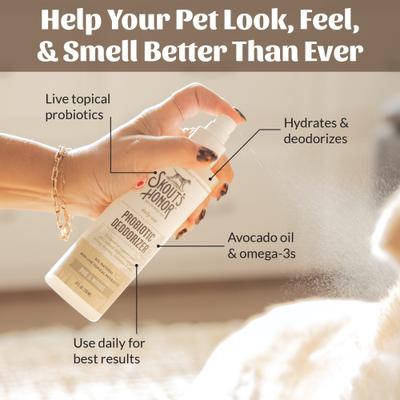 Show full view: Skout's Honor Dog of the Woods Probiotic Dog Deodorizer, 8-fl oz bottle slide 7 of 12
