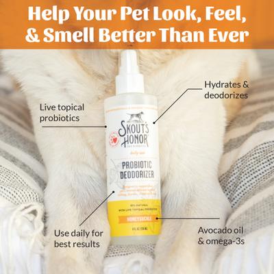 Show full view: Skout's Honor Probiotic Honeysuckle Daily Use Pet Deodorizer, 8-fl oz bottle slide 6 of 12