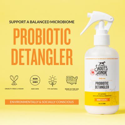 Show full view: Skout's Honor Probiotic Honeysuckle Daily Use Pet Detangler, 8-fl oz bottle slide 2 of 12