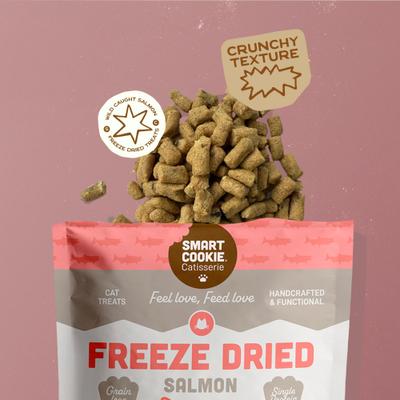 Show full view: Smart Cookie Barkery Salmon Grain-Free Freeze-Dried Cat Treats, 1-oz bag slide 6 of 9