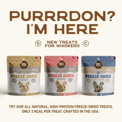 Show full view: Smart Cookie Barkery Turkey Grain-Free Freeze-Dried Cat Treats, 1-oz bag slide 7 of 7