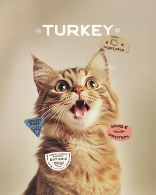 Show full view: Smart Cookie Barkery Turkey Grain-Free Freeze-Dried Cat Treats, 1-oz bag slide 5 of 7