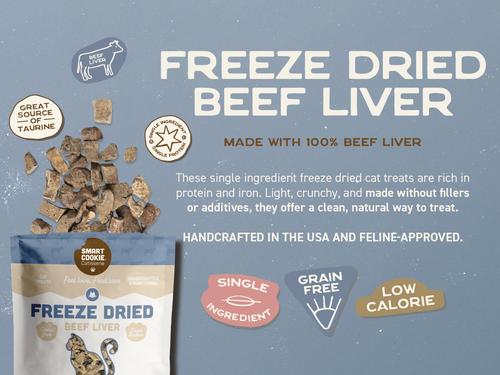 Show full view: Smart Cookie Barkery Beef Liver Grain-Free Freeze-Dried Cat Treats, 1-oz bag slide 7 of 9