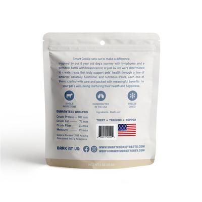 Show full view: Smart Cookie Barkery Beef Liver Grain-Free Freeze-Dried Cat Treats, 1-oz bag slide 3 of 9