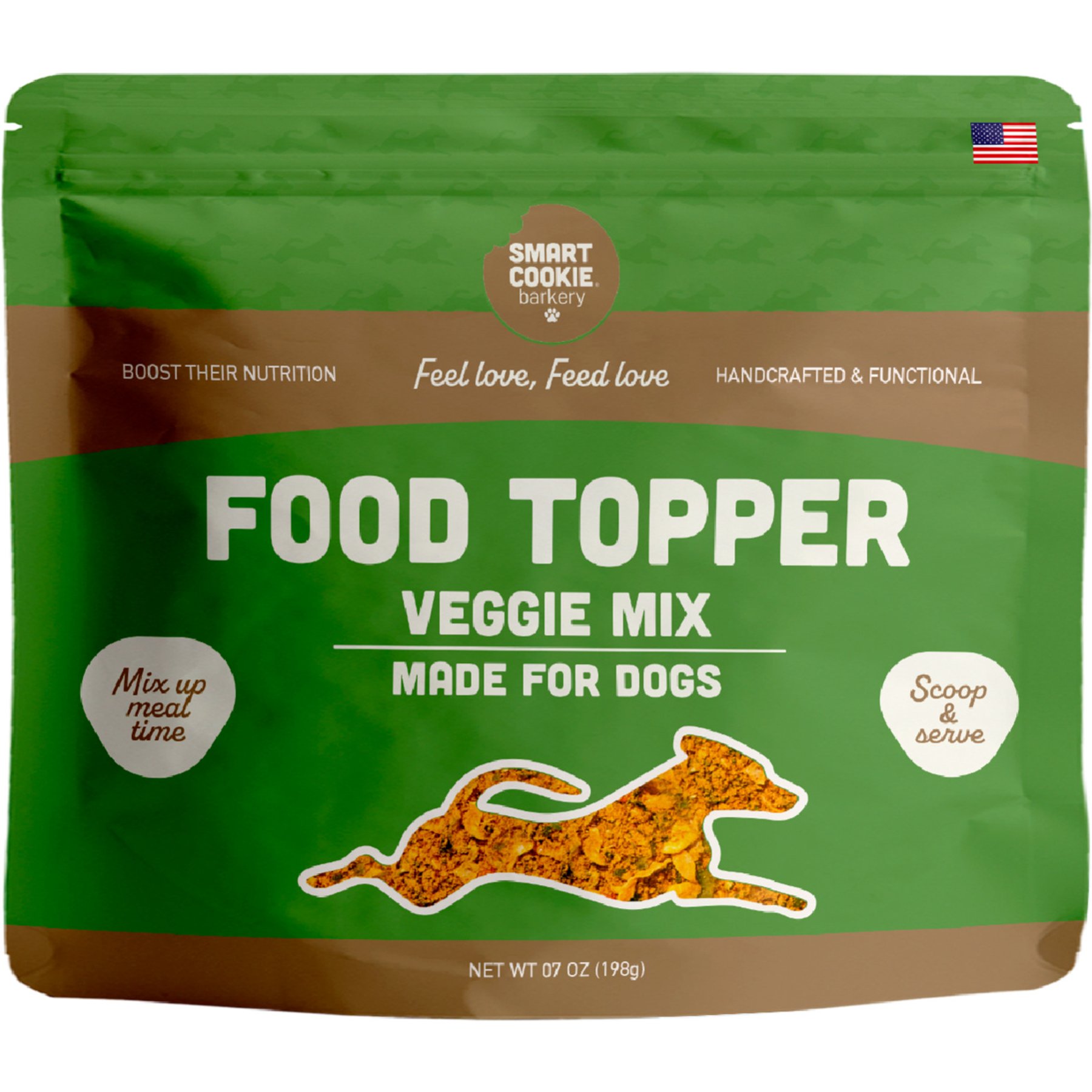 Smart Cookie Barkery Veggie Dog Food Topper, 7-oz bag