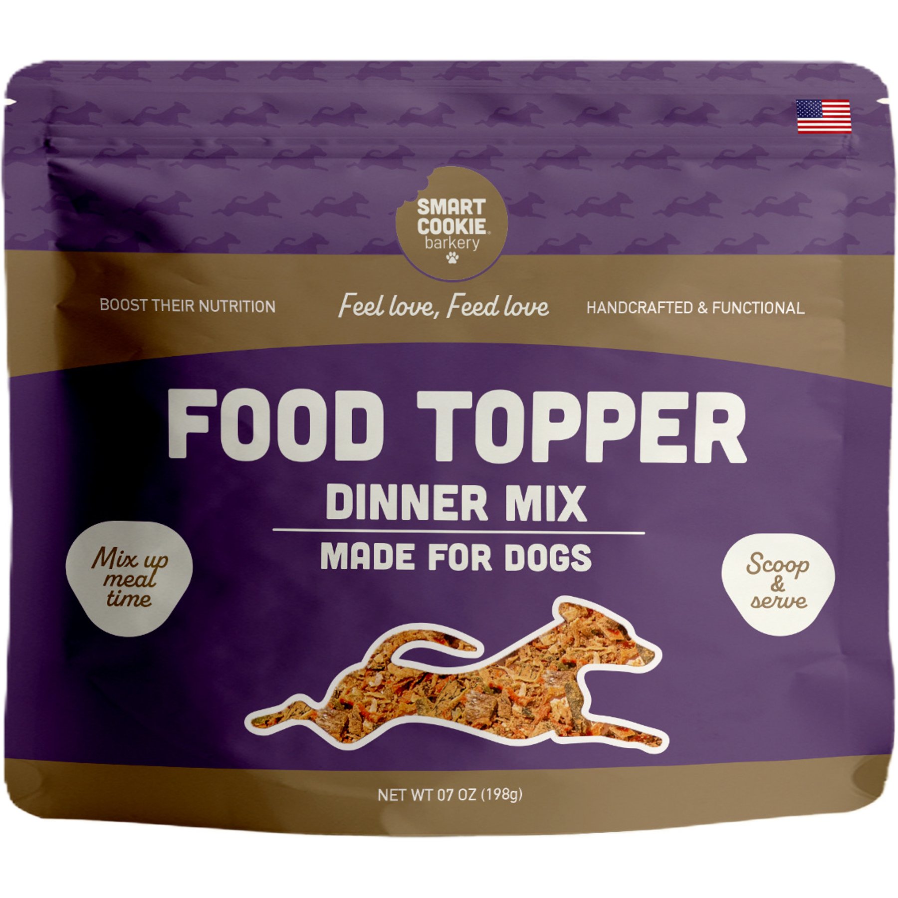 Smart Cookie Barkery Dinner Dog Food Topper, 7-oz bag