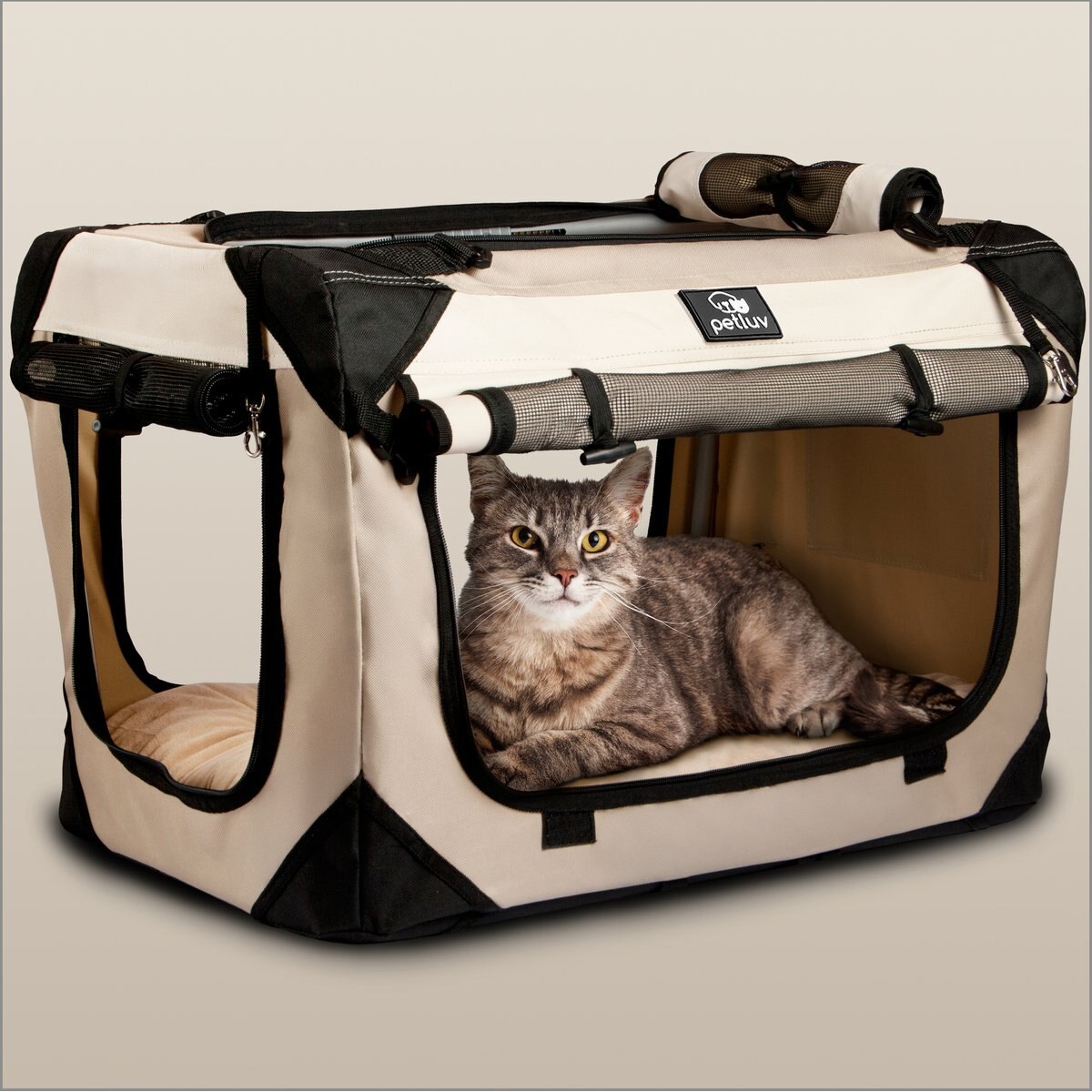 PetLuv Premium Soft-Sided Cat & Dog Carrier, Tan, Small