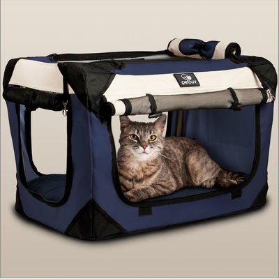 PetLuv PetLuv Premium Soft-Sided Cat & Dog Carrier, Navy, Small