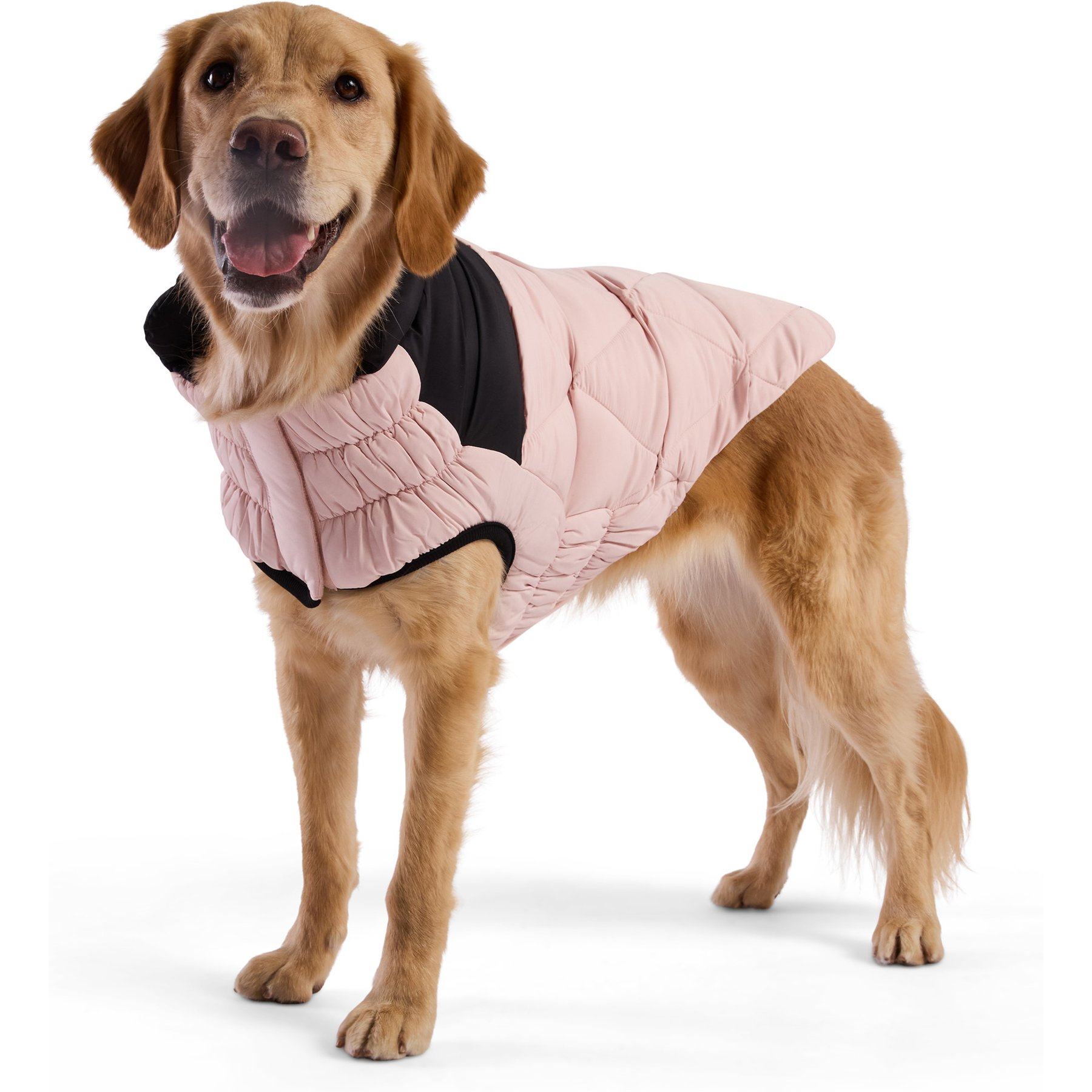GF Pet Diamond Solid Dog Puffer, Pink, Large