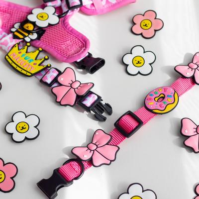 Show full view: Jiby Dog Crew Ribbon Jiby Dog Collar Accessory, Pink slide 4 of 6