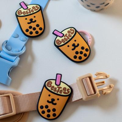 Show full view: Jiby Dog Crew Boba Milk Tea Jiby Dog Collar Accessory, Brown slide 3 of 7