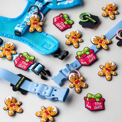 Show full view: Jiby Dog Crew Lil Gifty Jiby Dog Charm Collar Accessory, Green/Red slide 3 of 6