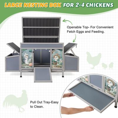 Show full view: Coziwow 2 Nesting Boxes Wooden Chicken Coop slide 4 of 9