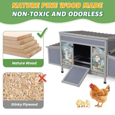 Show full view: Coziwow 2 Nesting Boxes Wooden Chicken Coop slide 2 of 9