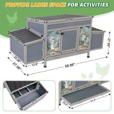 Show full view: Coziwow 2 Nesting Boxes Wooden Chicken Coop slide 3 of 9