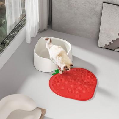 Show full view: Happy & Polly Double-Layer Strawberry Cat Litter Trapping Mat, 24 x 21-in slide 3 of 10
