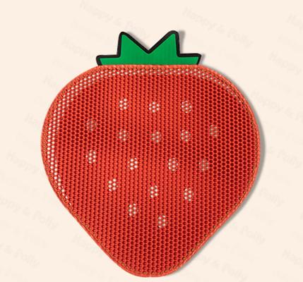 Show full view: Happy & Polly Double-Layer Strawberry Cat Litter Trapping Mat, 24 x 21-in slide 6 of 10