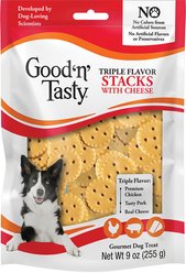 Good 'n' Tasty Triple Flavor Stacks with Cheese, Chicken & Pork Bite Sized Crunchy Dog Treats, 9-oz bag slide 1 of 9