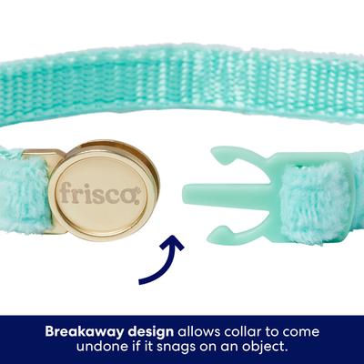 Show full view: Frisco Velvet Removable Bunny Tie Breakaway Cat Collar, Turquoise, 8 to 12-in neck, 3/8-in wide slide 3 of 10