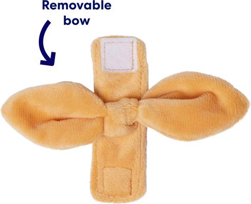 Show full view: Frisco Velvet Removable Bunny Tie Dog Collar, Peach, L/XL: 18 to 26-in neck, 1-in wide slide 3 of 11