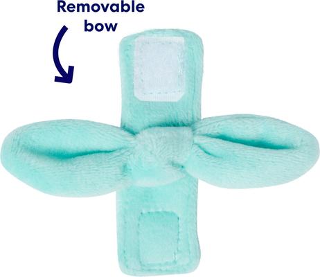 Show full view: Frisco Velvet Removable Bunny Tie Breakaway Cat Collar, Turquoise, 8 to 12-in neck, 3/8-in wide slide 2 of 10