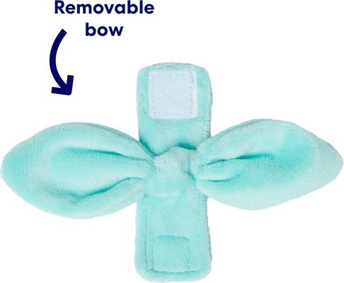 Show full view: Frisco Velvet Removable Bunny Tie Dog Collar, Turquoise, L/XL: 18 to 26-in neck, 1-in wide slide 2 of 10