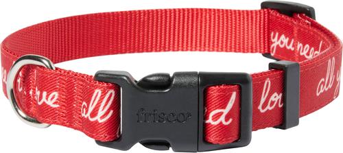 Show full view: Frisco Valentine's All You Need Is Love Dog Collar, M: 14 to 20-in neck, 3/4-in wide slide 2 of 10