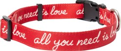 Frisco Valentine's All You Need Is Love Dog Collar, L/XL: 18 to 26-in neck, 1-in wide