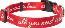 Frisco Valentine's All You Need Is Love Dog Collar, L/XL: 18 to 26-in neck, 1-in wide