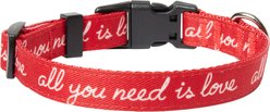 Frisco Valentine's All You Need Is Love Dog Collar, XS: 8 to 12-in neck, 5/8-in wide