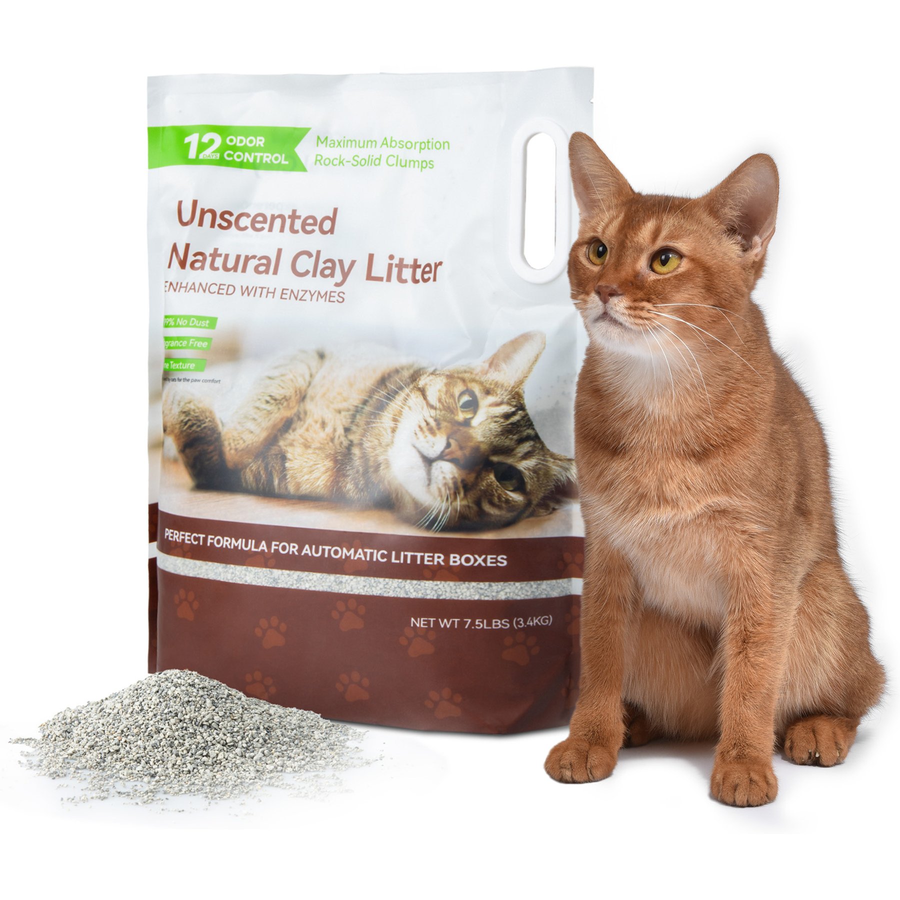 els pet Premium Unscented Clumping Clay Sensitive Cat Litter, 7.5-lb bag