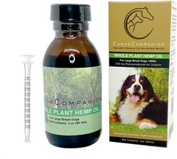 CANNA COMPANION Whole Plant Full Spectrum Hemp Extract Oil Liquid Calming Supplement for Large & X-Large Dogs, 90-mL bottle