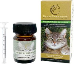CANNA COMPANION Whole Plant Full Spectrum Hemp Extract Oil Liquid Calming Supplement for Cats, 15-mL bottle slide 1 of 4