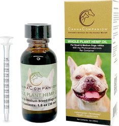 CANNA COMPANION Whole Plant Full Spectrum Hemp Extract Oil Liquid Calming Supplement for Small & Medium Dogs, 30-mL bottle slide 1 of 4