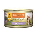 Instinct Original Real Chicken Recipe Grain-Free Pate Kitten Wet Cat Food, 3-oz can, case of 24
